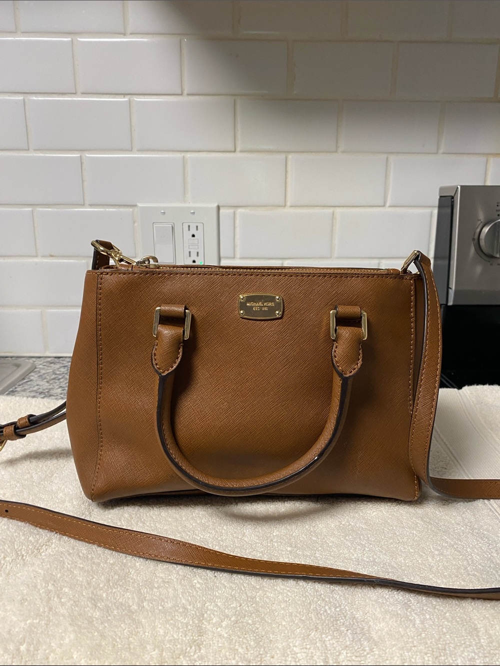 Michael Kors Cognac Saffiano Leather Satchel